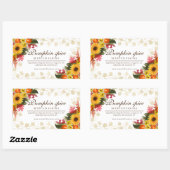 水彩秋花秋キャンドルカンプキンスパイス 長方形シール (シート)