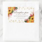 水彩秋花秋キャンドルカンプキンスパイス 長方形シール (バッグ)