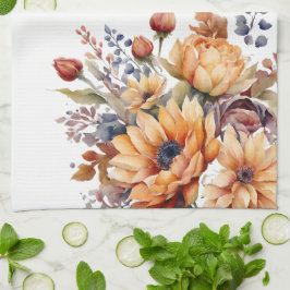 水彩秋花 – キッチンタオル