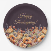 水彩秋花 –  ペーパープレート (正面)