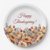 水彩秋花 –  ペーパープレート (正面)