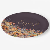 水彩秋花 –  ペーパープレート (アングル)