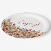 水彩秋花 –  ペーパープレート (アングル)