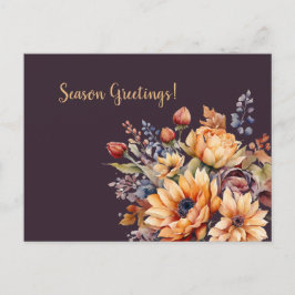 水彩秋花 – 季節のあいさつ – ポストカード