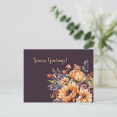 水彩秋花 – 季節のあいさつ –  ポストカード (スタンド正面)