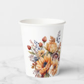 水彩秋花 –  紙コップ (裏面)