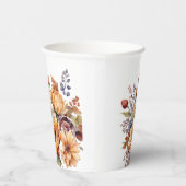 水彩秋花 –  紙コップ (右)