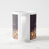 水彩秋花 – 紫 ジャンボコーヒーマグカップ (裏面)