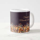 水彩秋花 – 紫 ジャンボコーヒーマグカップ (正面右)