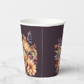 水彩秋花 – 紫 紙コップ (右)