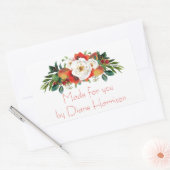 水彩秋花 長方形シール (封筒)