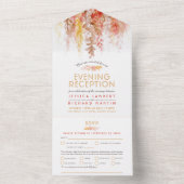 水彩秋茶色夕べ披露宴結婚ズ オールインワン招待状 (内側)