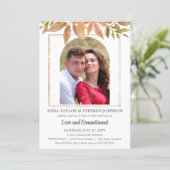 水彩秋葉と写真誓約式 招待状 (スタンド正面)