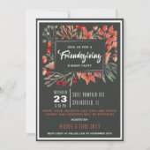 水彩秋葉のフレンズギビング 招待状 (正面)