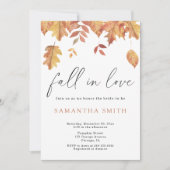 水彩秋葉のブライダルシャワー 招待状 (正面)