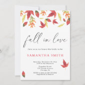 水彩秋葉のブライダルシャワー 招待状 (正面)