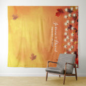 水彩秋葉エレガントな秋のウェディング タペストリー (インサイチュ(横))