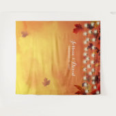 水彩秋葉エレガントな秋のウェディング タペストリー (正面(横))