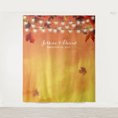 水彩秋葉エレガントな秋のウェディング タペストリー (正面)