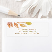 水彩秋葉差出人住所 ラベル (インサイチュ)