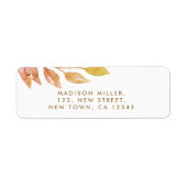 水彩秋葉差出人住所 ラベル (正面)