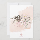 水彩秋葉赤面ピンクダスティーバラ 招待状 (裏面)