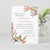 水彩秋葉 ウェディングアナウンスメント 案内状 (スタンド正面)