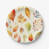 水彩秋葉 ペーパープレート (正面)