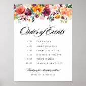 水彩秋開花イベント順結婚 ポスター (正面)