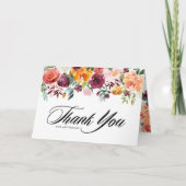 水彩秋開花ガーランドフローラ サンキューカード (正面)