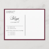 水彩秋開花フローラフレーム結婚ズ インビテーションポストカード (裏面)