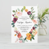 水彩秋開花フローラ婚約パーティ 招待状 (スタンド正面)