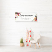 水彩秋開花ブーケ秋卒業 横断幕 (インサイチュ)