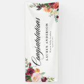 水彩秋開花ブーケ秋卒業 横断幕 (縦)