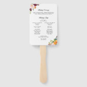 水彩秋開花秋の結婚式プログラム ハンドファン (裏面)