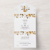 水彩秋黄白色花卉一体式设计 オールインワン招待状 (内側)