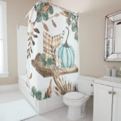 水彩秋：かぼちゃの彩色 シャワーカーテン (インサイチュ)