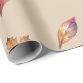 水彩秋、紅葉、果実 ラッピングペーパー (ロールコーナー)