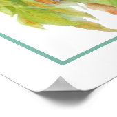 水彩秋《鳥》アメリカゴガラ鳥紅葉 ポスター (角)