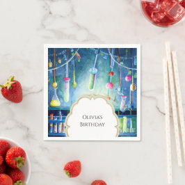 水彩科学魔法科学者誕生日 スタンダードカクテルナプキン