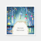 水彩科学魔法科学者誕生日 スタンダードカクテルナプキン (正面)
