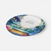 水彩科学魔法科学者誕生日 ペーパープレート (アングル)