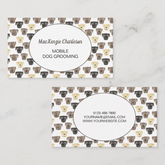 水彩移動犬グルーミング名刺 名刺 (正面/裏面)