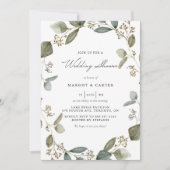 水彩種ユーカリリースウェディングシャワー 招待状 (正面)