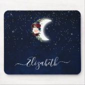 水彩空の天空フローラ月星 マウスパッド (正面)