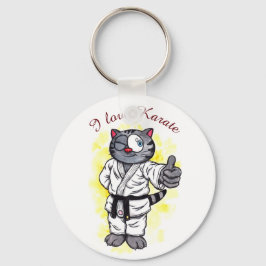 水彩空手子天が立って微笑む キーホルダー