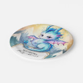 水彩竜お洒落赤ちゃんシャワー ペーパープレート (アングル)