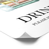 水彩章ストーリーブックベビーシャワー飲料 ポスター (角)