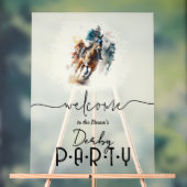 水彩競走馬ジョッキーダービーウェルカム アクリルサイン (ニュートラル)