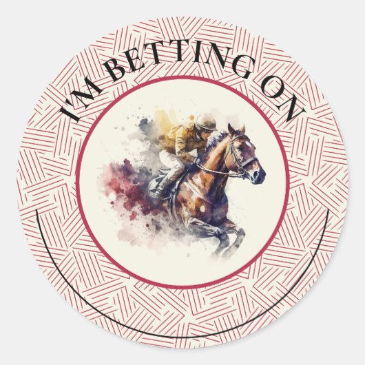 水彩競走馬ダービーベッティング ラウンドシール (正面)